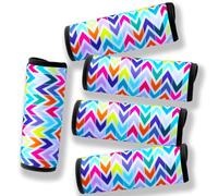 XioioiX Luggage Handle Wrap for Suitcase-Printed Bright Neoprene Luggage Tags/Grips/Identifiers/Markers/Covers/Gripper for Suitcases Carry On Bags 5 Packs (Chevron02)