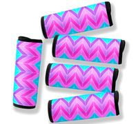 XioioiX Luggage Handle Wrap for Suitcase-Printed Bright Neoprene Luggage Tags/Grips/Identifiers/Markers/Covers/Gripper for Suitcases Carry On Bags 5 Packs (Chevron01)