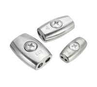 XIOKLM 2/3/4/6/8mm Cable Clamp Thread Wire Rope Grip Simplex Nickel-phosphorus Alloy Silver(8mm)