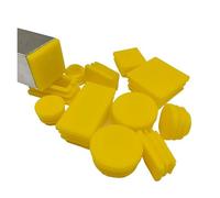 XIOKLM 2/4/10pcs Yellow Round/Square Plastic Blanking End Caps Chair Legs Tube Pipe Inserts Plug Bung/Cover Furniture Accessories(25x25mm,10pcs)