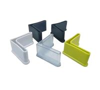 XIOKLM 8Pcs L Type Rubber Base Foot Pad Non-Slip Shelf Iron Bed Cover Protective Sleeve Slotted Angle Bar Triangle Feet(Transparent-8Pcs,40x40x4mm)