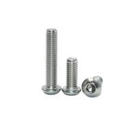 XIOKLM M2 M3 M4 M5 M6 M8 M10 304 Stainless Steel Hexagon Machine Screws Hex Socket Round Head Cap Allen Screw Furniture Fastener Bolt(80pcs M4)