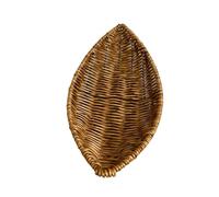 XIOKLM Woven Basket Imitation Rattan Woven Serving Baskets For Bread Fruit Vegetables Restaurant Serving Tabletop Display Rattan Basket(L 36x18cm)