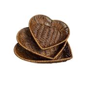 XIOKLM Woven Basket Imitation Rattan Woven Serving Baskets For Bread Fruit Vegetables Restaurant Serving Tabletop Display Rattan Basket(M 26x21x5cm)