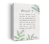 Xiolcxdr Bible Verse Canvas Print Decor 'Do Not Conform to the Pattern of This World Romans 12 : 2' Wall Art 12”X15” Modern Home Office Decoration (Framed)