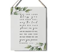 Xiolcxdr Bible Verse Sign Decor May the Lord Bless You Numbers 6 : 24 - 26 Christian Wooden Sign Plaque Wall Hanging Posters Artwork 8”X10” Rustic Home Office Decoration…