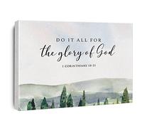 Xiolcxdr Bible Verse Watercolor Canvas Print Decor 'Do It All for the Glory of God 1 Corinthians 10:31' Wall Painting Posters Artwork 12”X15” Modern Home Office Decoration (Framed)