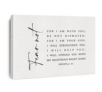 Xiolcxdr Inspirational Bible Verse Canvas Print Decor Isaiah 41:10 Scripture Christian Painting Posters 12”X15” Modern Home Office Decoration (Framed)