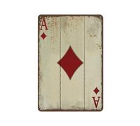 XIOMOLI Vintage Poker Wall Decor Metal Sign Retro Tin Sign Wall Decorative Signs For Man Cave Home Cafe Pub Bar Shop Hippie Room Decor,Retro Home Club Decor Wall Art Diamond Ace 8"x12"