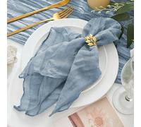 Xiomot 12 Pack Cheesecloth Napkins 20"x20" Dusty Blue Boho Gauze Cheese Cloth Napkins Bulk Rustic Dinner Table Decor for Wedding Bridal Baby Shower Party