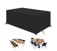 XIONGSHENG Garden Furniture Covers 150x140x90cm Black Patio Furniture Covers Waterproof, Heavy Duty 420D Oxford Fabric Patio Furniture Cover, Windproof, Anti-UV, Rectangular Rattan Furniture Covers