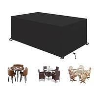 XIONGSHENG Garden Furniture Covers 250x200x85cm Rectangular Cover 600D Oxford Anti-UV waterproof Patio Furniture Covers, Windproof Tear-Resistant Garden Sofa Cover, with Drawstring and Buckle-Black