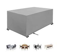 XIONGSHENG Garden Furniture Covers 270x240x95cm Silver Outdoor Furniture Covers Waterproof, Windproof, Anti-UV Heavy Duty 600D Oxford Fabric Garden Table Cover for Chair and Table Rattan Sofa Cover