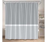 XIONGSHENG Shower Curtain Waterproof Bathroom Curtains Anti Mould Proof Fabric Minimalism Line Grey Decor Bath Curtain for Shower Stall and Wet Room Washable Shower Curtains 300x200 cm (118x79 Inch)