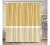 XIONGSHENG Shower Curtain Waterproof Bathroom Curtains Anti Mould Proof Fabric Minimalism Line Yellow Decor Bath Curtain for Shower Stall and Wet Room Washable Shower Curtains 183x183 cm (72x72 Inch)
