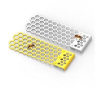 XIONGXIAOZHI Pack of 2 Floating Bee Island for Drinking: Floating Foldable Bee Drinker - Floating Bee Ladder for Garden - for Bee Houses, Gardens, Orchards, Bird Bath (Yellow + White)