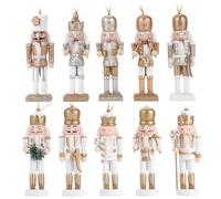 Xiongxiong 10PCS Nutcracker Christmas Decoration Doll,12cm Soldier,Christmas Nutcracker,Decorations（Platinum），An Excellent For Family And Friends