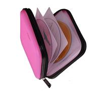 XiongYe CD DVD Wallet, 32 Capacity Heavy Duty, DVD CD Case Holder for Car,Portable DVD/VCD Storage Disk, Hard Shell Sturdy case, Car CD Disk Holder,Booklet, Blu-ray Wallet (32 Capacity,Peach)