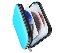 XiongYe CD DVD Wallet, 32 Capacity Heavy Duty, DVD CD Case Holder for Car,Portable DVD/VCD Storage Disk, Hard Shell Sturdy case, Car CD Disk Holder,Booklet, Blu-ray Wallet (32 Capacity,Skyblue)