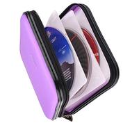 XiongYe CD DVD Wallet, 32 Capacity Heavy Duty, DVD CD Case Holder for Car,Portable DVD/VCD Storage Disk, Hard Shell Sturdy case, Car CD Disk Holder, Booklet, Blu-ray Wallet (32 Capacity,Purple)
