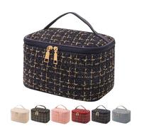XIONHUFK Travel Makeup Bag,High Capacity Toiletries Travel Bag,Waterproof And Wear-Resistant Portable Cosmetic Organizer,With Comfortable Handle,Suitable for Ladies And Girls, Navy Blue, Fashion
