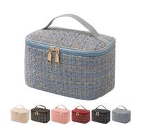 XIONHUFK Travel Makeup Bag,High Capacity Toiletries Travel Bag,Waterproof And Wear-Resistant Portable Cosmetic Organizer,With Comfortable Handle,Suitable for Ladies And Girls, Blue, Fashion