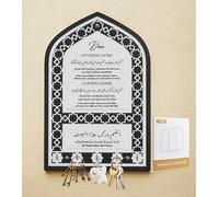 XIOQINE Islamic Wall Decor, Islamic Wall Art, Quality Key Holder for Wall, Exquisite Muslim Gift, for Housewarming Gift, Eid, Mihrap Shape