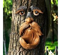 XIOQINE Playful Tree Faces Decor Outdoor, Whimsical Tree Decorations Outdoor for Gardens & Yards, Adding Personality to Nature for Your Lawn & Garden Ornaments (Brown)