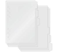 XiowDow Binder Tabs Dividers Clear Acrylic Index Divider with Protective Film 6 Tab Folder Page Separators for Notebook Planner Journal File Documents (A5)