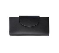 XiowDow Black Cash Wallet PU Leather Budget Purse Multiple Pockets Money Organizer for Women Budgeting Stuffing Envelopes Travel Bills Cards (Black)