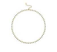 XIPIEIO lockets necklace for women custom Kpop Green Stone Necklaces For Women 2021 Gold Color Chain Necklace Fashion Jewelry Birthday Gift Femme