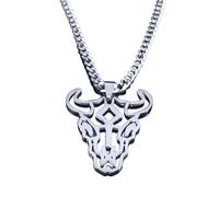 XIPIEIO Men's Fashion Trend Necklace Bull Head Pendant Necklace Men Silver Bone Ox Necklaces Amulet Necklace Personalized gift