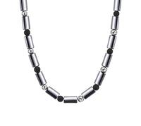 XIPIEIO Necklace for men and women Hematite Necklace for Women Men Therapy Relief Anxiety Rectangle Stone Yoga Beads Choker Gift Lover's Gift