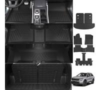 xipoqix Cargo Mat Floor Mat Compatible with 2021-2024 Kia Sorento (Not Fit Hybrid) Back Seat Protector Replacement for 2021-2024 Kia Sorento Accessories (Cargo Mat with Backrest Mat+Floor Mat)
