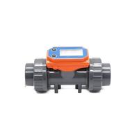 XIPSBJWF 1"/1.2"/1.5"/2"/2.5"/3" Battery Powered Digital Pipeline Flow Meter PVC Water Sensor for Irrigation Sewage Liquid Measurement For home water flow calculation(OrangeDN50Battery model)