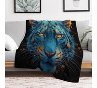 Xiputvl Blue Tiger Cozy Sherpa Blanket - Plush And Fluffy Fleece Throw for Bed And Sofa, Anti-Pill, Easy Care 70"x80"