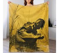 Xiputvl Crocodile Soft And Cozy Fleece Blanket - Fluffy Throw for Bed And Sofa, Anti-Pill, Easy Care 70"x80"