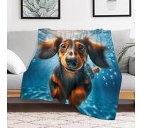 Xiputvl Dachshund Ultra Soft Blanket - Cooling Fleece for Night Sweats, Fluffy And Cozy for Bed And Travel, Easy Care 50"x60"