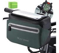 XIQI Bicycle Handlebar Bag, Bicycle Bag Handlebar with Mobile Phone Holder for E-Bikes, 3-in-1 Bag, Waterproof with Rain Cover, Bicycle Handlebar Bags with Handlebar Adapter, Removable Shoulder Strap