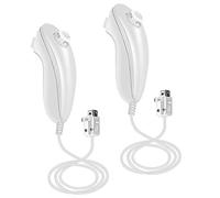 XiQiDianr Nunchuck Controller, 2 Pack Nunchuck Controller Replacement for wii Nunchuck Controller Joystick Gamepad, Compatible with Nintendo Wii & Wii U Console (White)