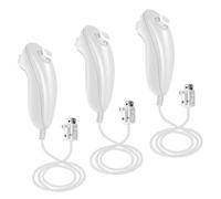 XiQiDianr Nunchuck Controller, 3 Pack Nunchuck Controller Replacement for wii Nunchuck Controller Joystick Gamepad, Compatible with Nintendo Wii & Wii U Console (3PCS White)