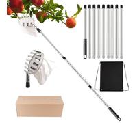 XIQIQI Fruit Picker - Heavy-Duty with Fabric Basket | 3.3-13ft Adjusting Fruit Picker,for Mango Lemon Orange Pear Cherry Farm Orchard Backyard Patio