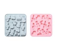 XIQIRUI Silicone Baking Trays 2 Piece Set of Musical Instrument Note Shaped 14 Hole Silicone Chocolate Molds for CakesFudgeAnd Cookies Two Colors