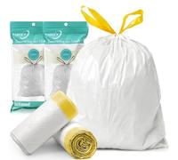 XIQIYY 20L Bin Liners Drawstring Pedal Bin Bags 20 Litres 64 Counts White Small Garbage Bags Thick, Pre-separated, Leakproof, Strong Trash Bags for Bathroom, Office, Kitchen Fit UK 15l-20Liter Bins