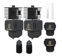 xirbbo 2 Pack A1 Mini/A1/A2L Hotend 0.2mm+0.6mm High Temp&Fast Speed Hardened Steel Nozzle+Heating Block Integrated Structure Compatible with Bambu Lab A1&A1 Mini 3D Printer