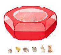 XIRGS Small Animal Playpen, Pet Playpen for Cat/Rabbit/Hamster/Guinea Pig/Bunny/Ferret/Kitten Toys Chick Brooder Box Cage Tent Pop Up Play Pen with Cover, Portable Play Yard Indoor Outdoor Waterproof