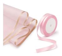 XiRiDa 40 Sheet Pink Waterproof Floral Wrapping Paper with Ribbon Set, for DIY Floral Bouquet Gift