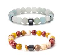 Xirngiua Glame Anti-Alcohol Bracelet - Reduce the Urge to Drink, 8MM-Adjustable Glame Anti Alcohol Magnetic Bracelet, Neodymium & Onyx Anti-Alcohol Craving Jewelry for Men & Women (J+K)