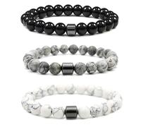Xirngiua Glame Anti-Alcohol Bracelet - Reduce the Urge to Drink, 8MM-Adjustable Glame Anti Alcohol Magnetic Bracelet, Neodymium & Onyx Anti-Alcohol Craving Jewelry for Men & Women (A+B+D)