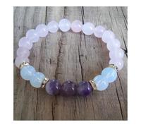 XIRUIFI Black Tourmaline, Hematite, Rose Quartz & Lepidolite Bracelet Depression, Anxiety, Protection, Empath Bracelet(D-119)